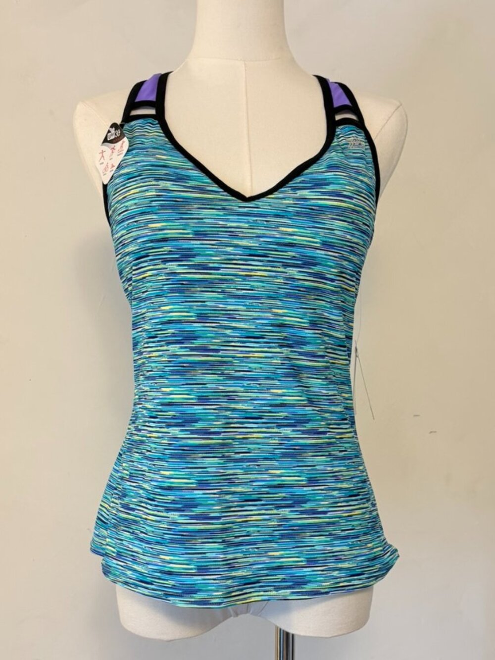 NWT ZeroXposur Fiji Tankini Sz 10 Swimsuit Racerback Padded UPF 30+